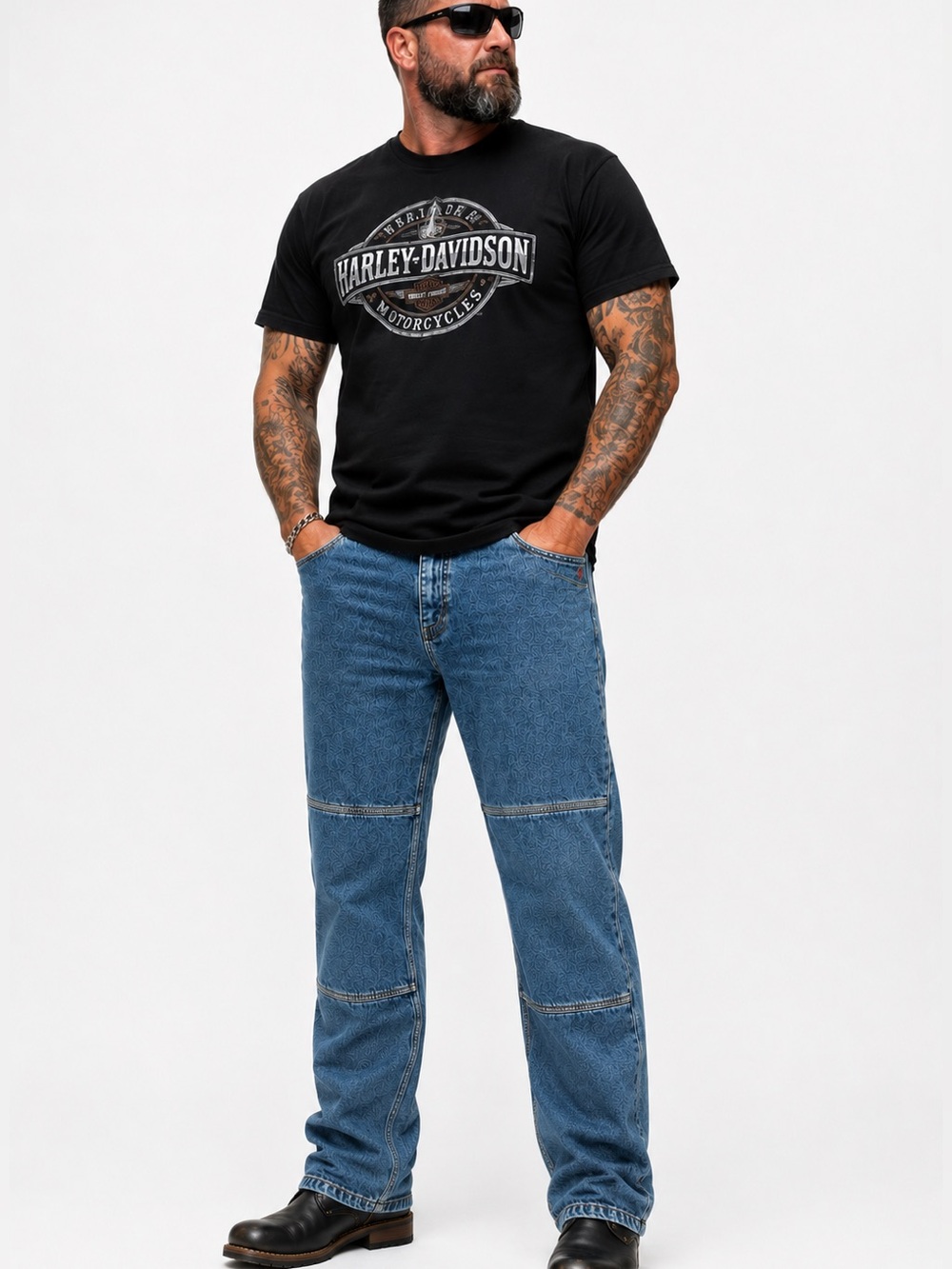 Fieldsheer Jeans Mens Relaxed Straight Motorcycle Riding Denim Reinforced *37x34